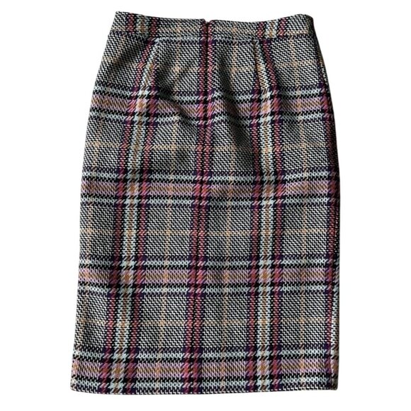 Halogen Nordstrom Purple Multi Plaid Pencil Skirt 4P Retro 90s Side Zip Office - Picture 5 of 6